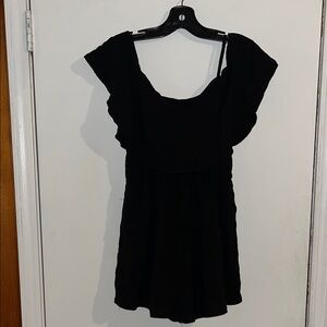Black Ruffle Sleeve Romper